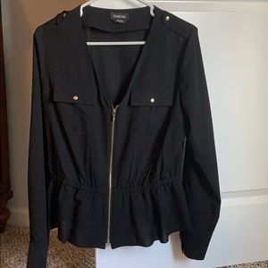 Bebe black peplum top